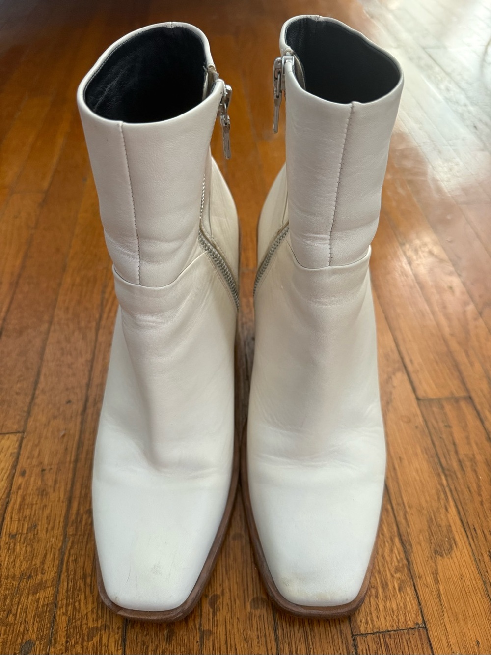 Rag & Bone White Leather Ankle Boots Size 38 Made in Italy